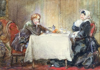 Alfred de Musset and George Sand at the Table, Illustration from 